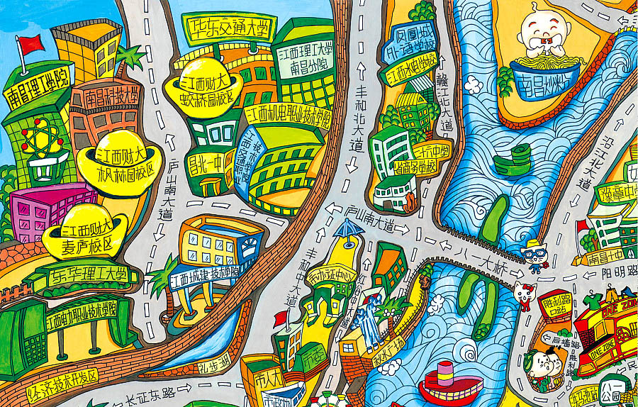 黎安镇手绘地图景区的历史见证